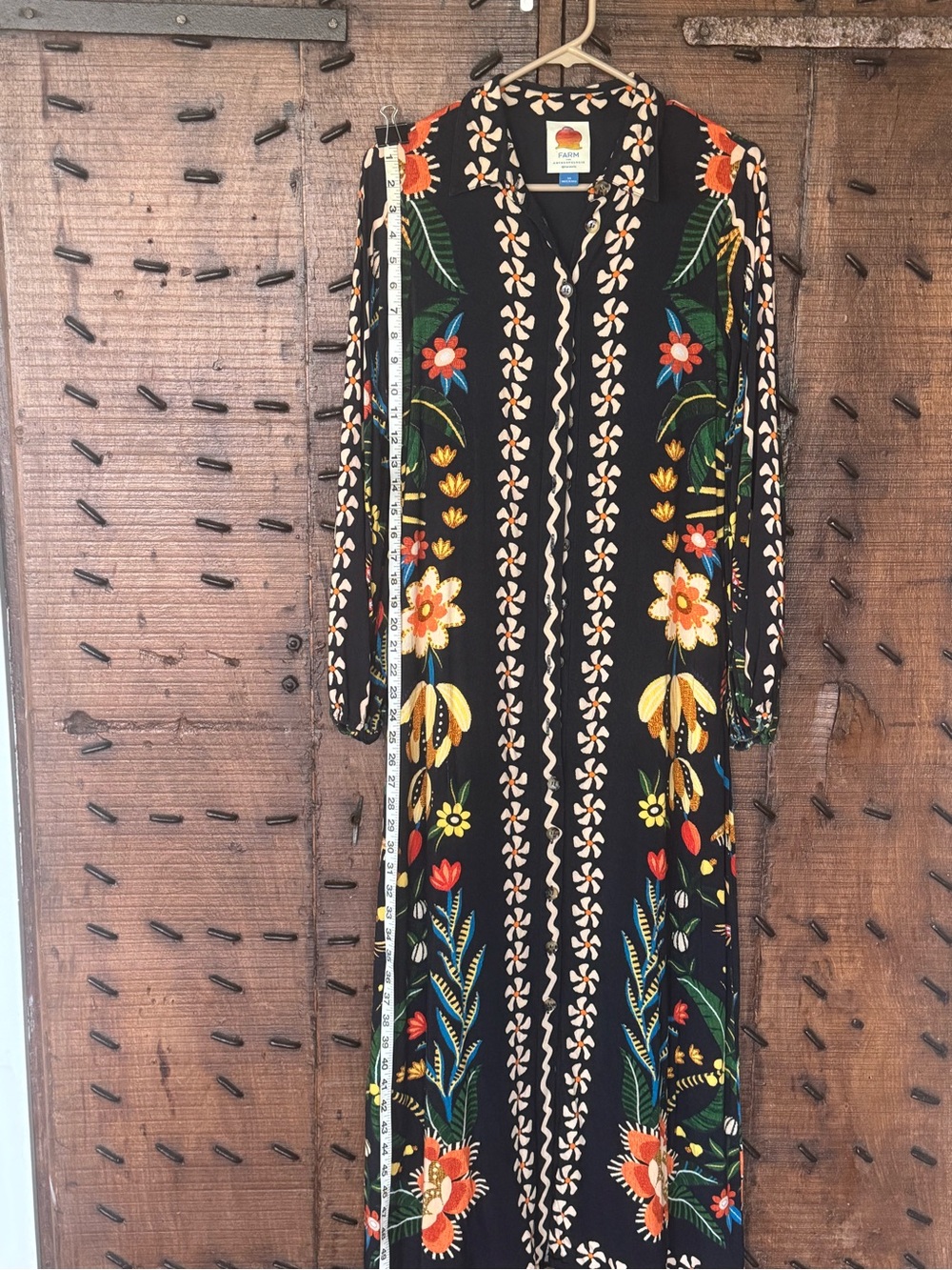 FARM Rio Black Maxi Dress with Colorful Floral Embroidery - Picture 4 of 7